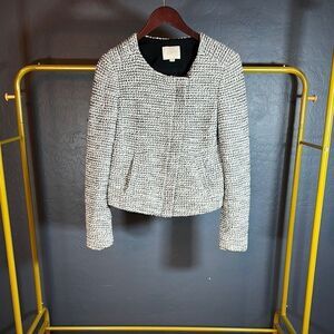LOFT Gray Tweed Blazer Structured Tailored Design